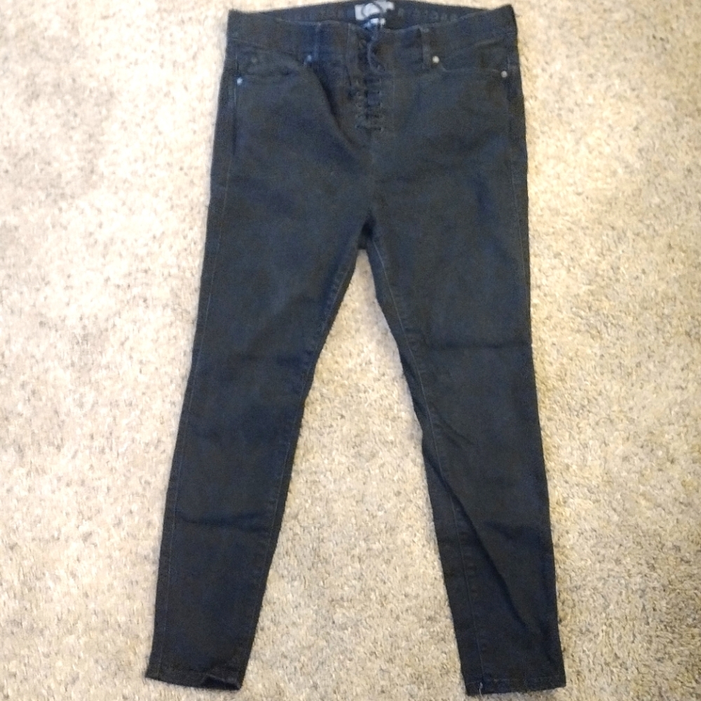 Torrid Bombshell Skinny Lace up Black Jean Pants Size 18R